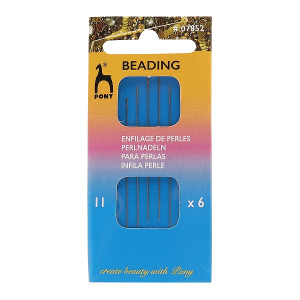 Иглы ручные для бисера с золотым ушком Beading №11, 6 шт, PONY, 07852