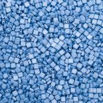 Бусины пластик 6х6х3 мм, 50 г, с двойным отверстием, плоский квадрат, 5 голубой, Astra&Craft 7429