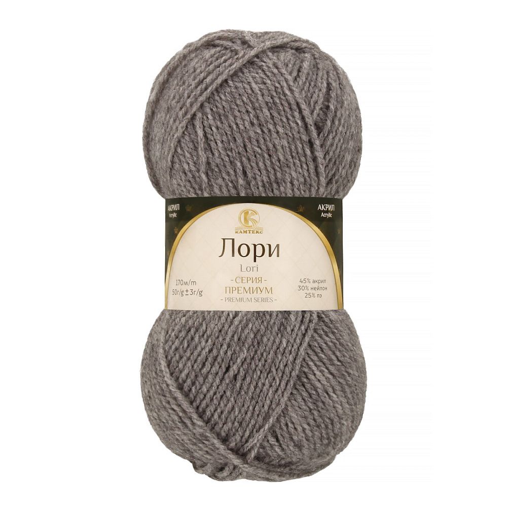 Пряжа Камтекс Лори / уп.5 мот. по 50 г, 170 м, 169 серый