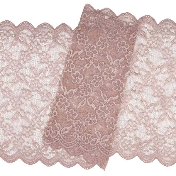 Кружево бельевое эластичное 400 мм / 13.72 м, цв. C344 пудровый