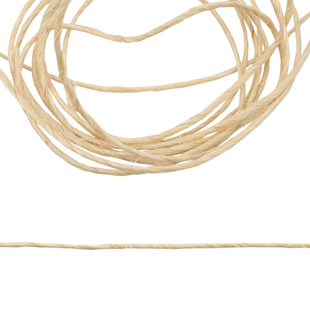 Шпагат сизалевый 2-х ниточный ⌀1.0 мм, 50 м, 1000 текс, 50 гр, цв. натуральный