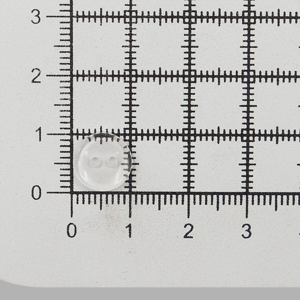 Пуговица 16L (10мм) 2прокола, пластик (Clear (прозрачный)), NE64