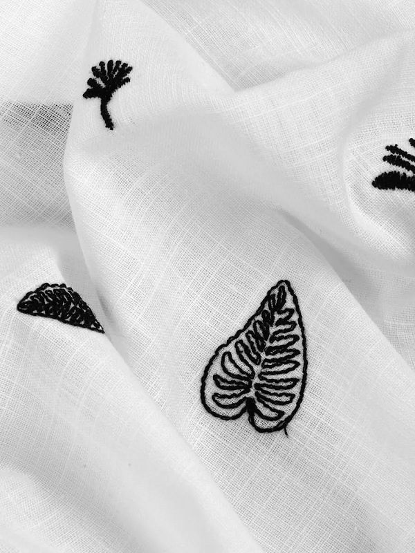 Ткань шитьё (прошва) 100 г/м², 150 см / 2 метра, TBY.Emb.A823.2.2, цв.02 белый