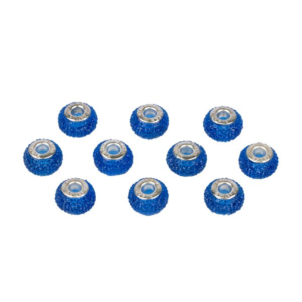 Бусины шармы ⌀14 мм, 10 шт, смола, №08 яр.синий, Zlatka RFB-14