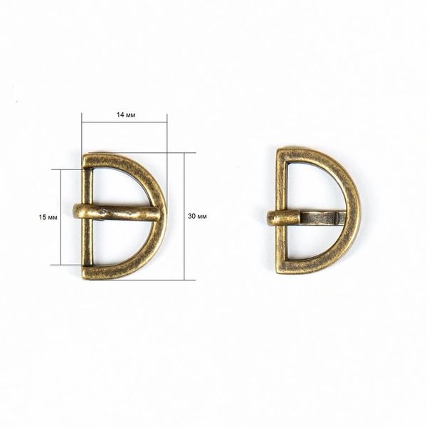 Пряжка ременная металл 15 мм (внешн. 20х14 мм), 10 шт, полукольцо, BIG