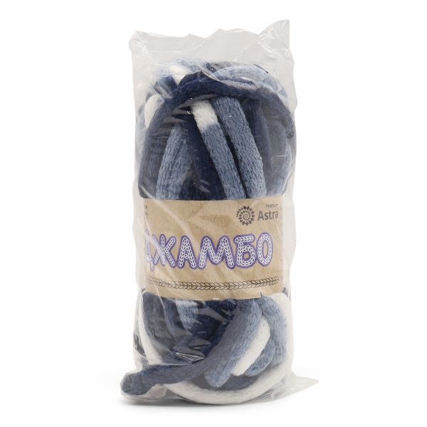 Пряжа Astra Premium (Астра Премиум) Джамбо / уп.1 мот. по 150 г, 13 м, 05 синий/белый