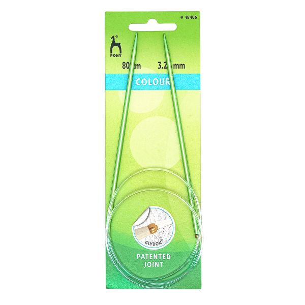 Спицы круговые Pony Colour ⌀3.25 мм, 80 см, алюминий, 48406