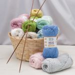 Пряжа Вязь Мягкий хлопок / уп.6 мот. по 50 г, 170 м, 912 светло-серый