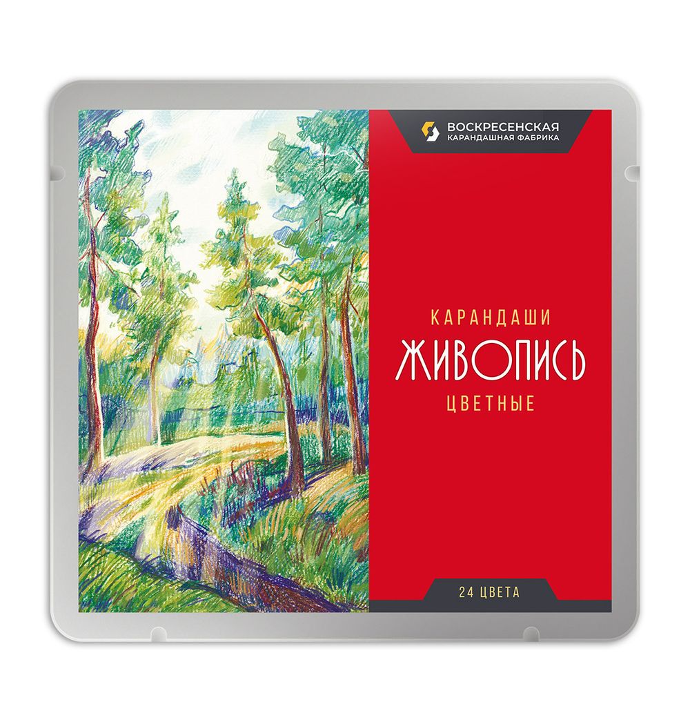 Набор цветных карандашей JIV-CPM-1024 заточенный 2х24 цв, в металлической коробке, ВКФ JIV-CPM-1024