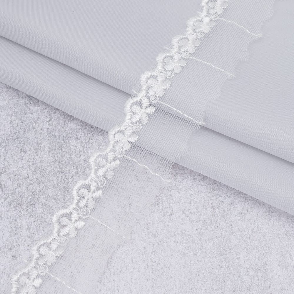 Кружево на сетке 30 мм / 13.8 метров, 35205, цв.белый, 29452