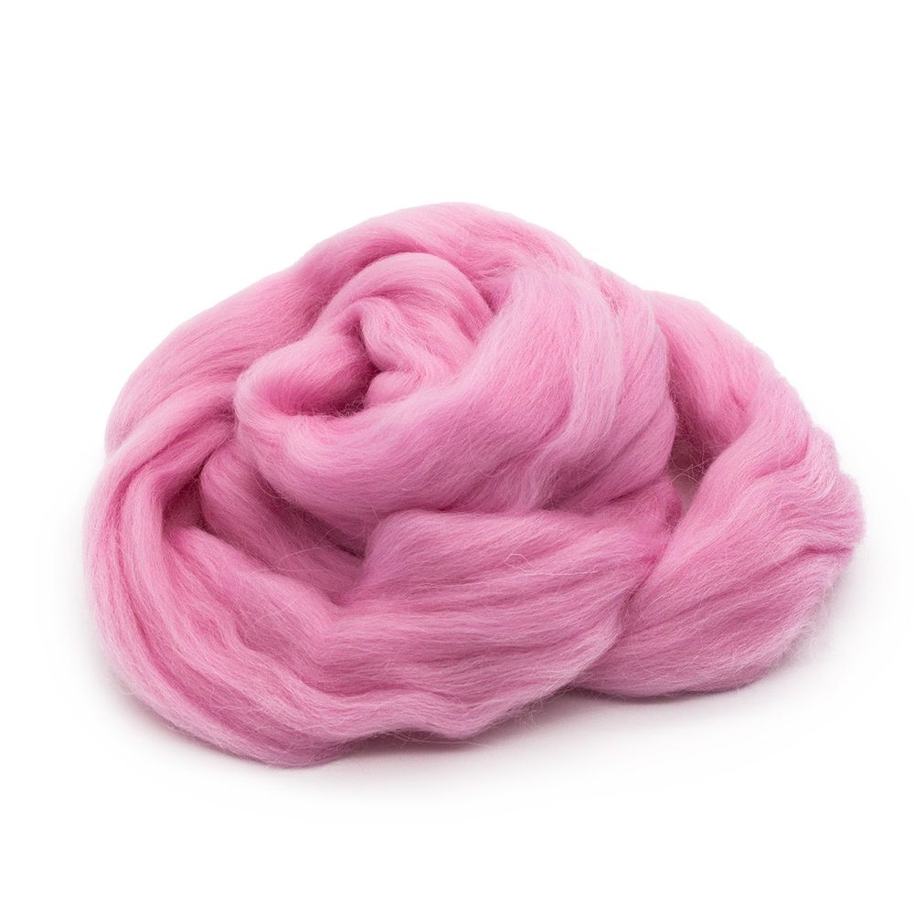 Лента для валяния полутонкая, 100% шерсть, 50гр Камтекс, цв.055 св.розовый