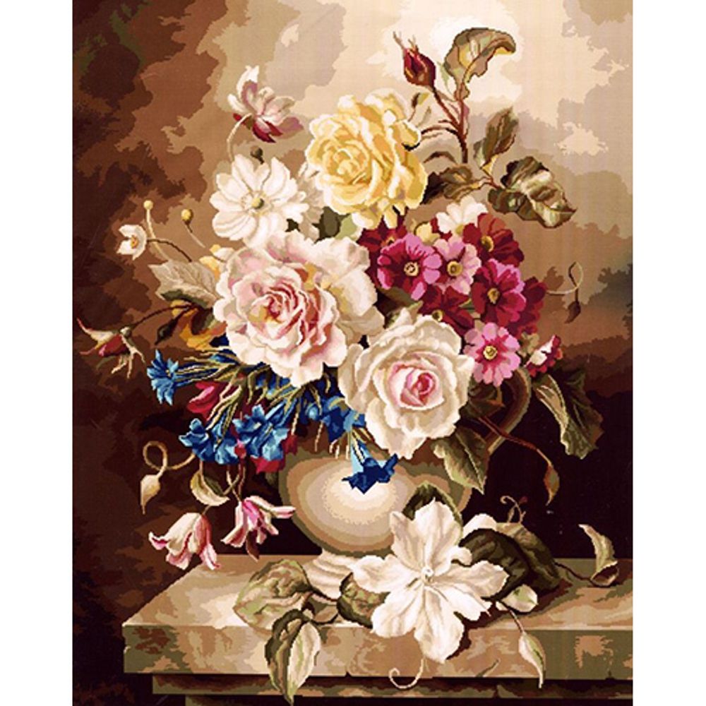 Набор для вышивания нитками Нитекс, Букет 56х71см