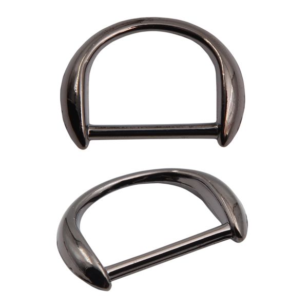 Полукольцо декоративное металл внутр. 18 мм (внешн. 25х18 мм), 2 шт, олово черный никель, MT-1855