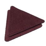 Заплатки пришивные из замши, треугольник равносторонний 8см с перфорацией, 2 шт, 100% кожа, 31 бордовый, 59126