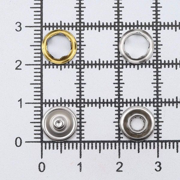 Кнопка рубашечная (джерси) открытая ⌀9.5 мм, ≈1440 шт, МЕТАЛЛ, эмаль, 322 черный глянцевый, NEW STAR