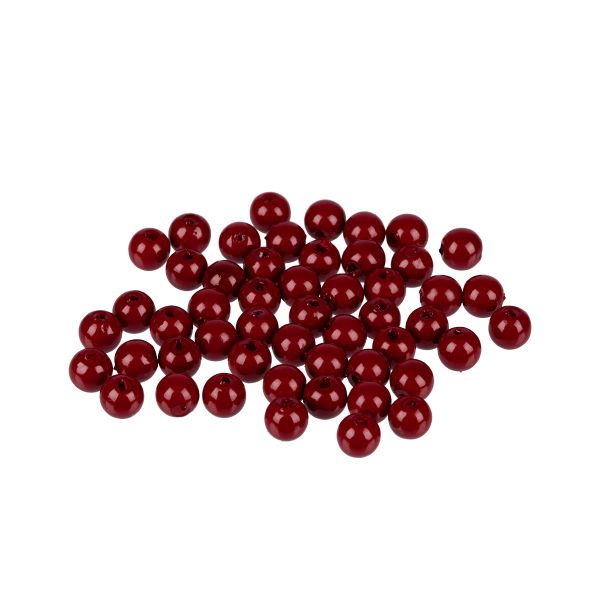 Бусины пластик ⌀6 мм, 50±2 шт, №10 т.красный, Zlatka PB-1