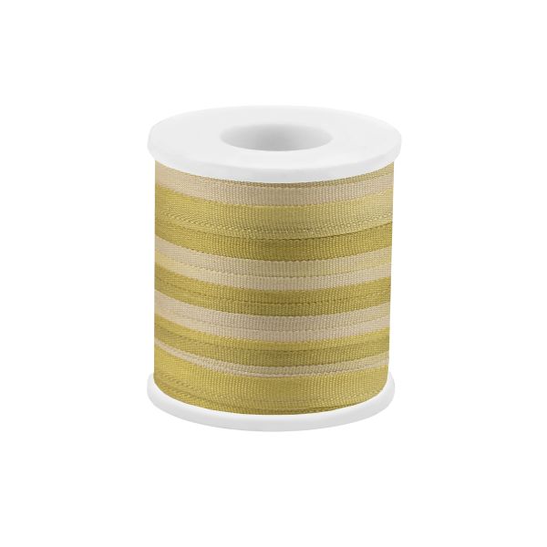 Лента (тесьма) шелковая 4.0 мм / 45.5±0.5 метров, M024 серо-зеленый/зеленый, Gamma SRM-4