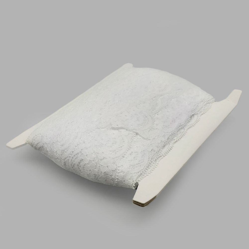 Кружево эластичное (стрейч) 52 мм / 25 метров, LAEC5266, белый