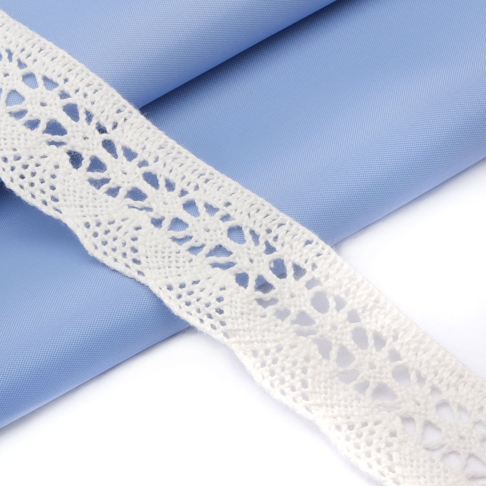 Кружево вязаное (тесьма) 27 мм / 10 м, цв.01 белый