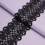 Кружево гипюр (плетёное) 75 мм / 13.7 метров, черный, 3AR1300