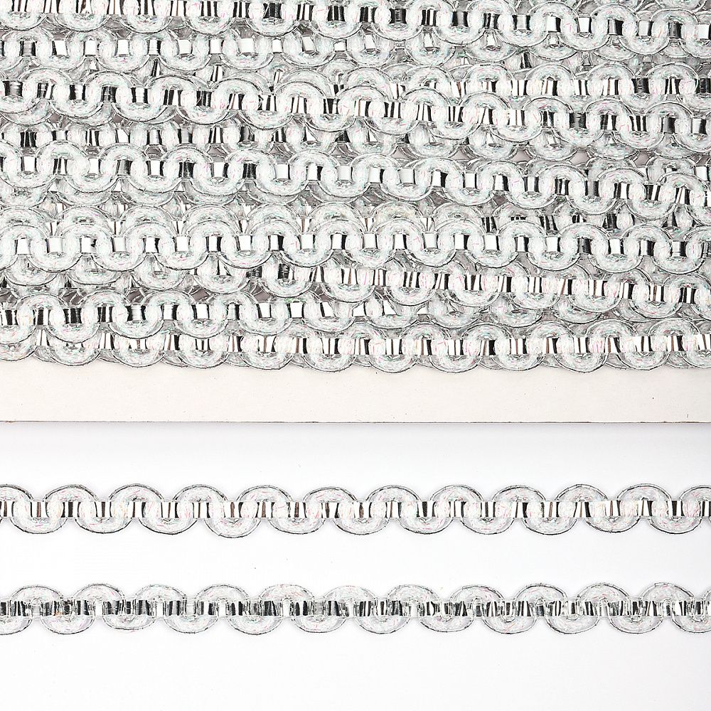 Тесьма отделочная 10 мм / 13.71 метров, TBY 917 цв.серебро