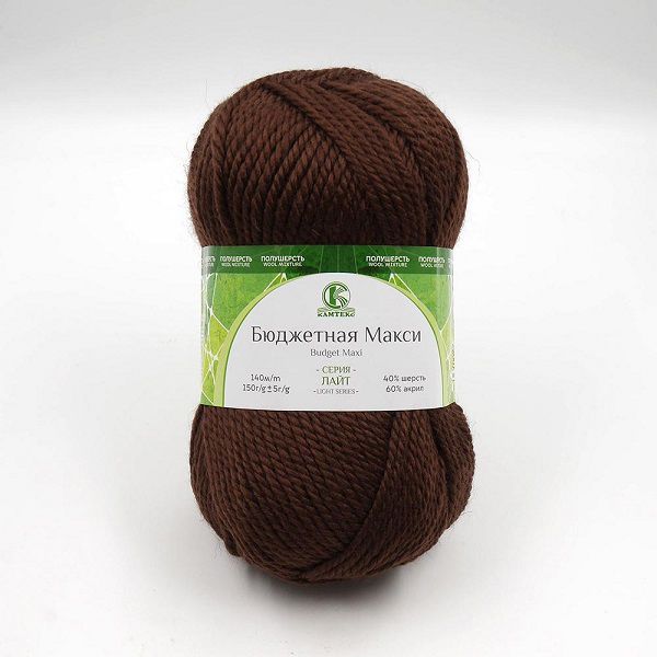 Пряжа Камтекс Бюджетная Макси / уп.4 мот. по 150 г, 140 м, 127 грильяж