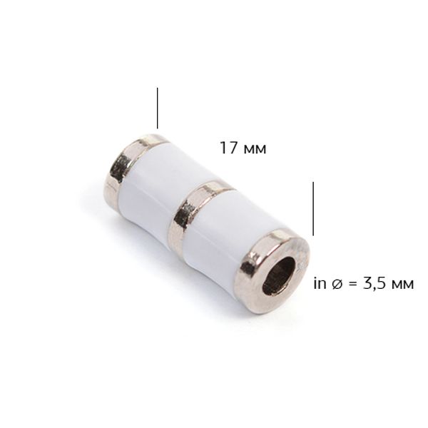 Наконечник для шнура металл TC26 отв.3,5 мм, цв.белый/серебро уп. 50 шт