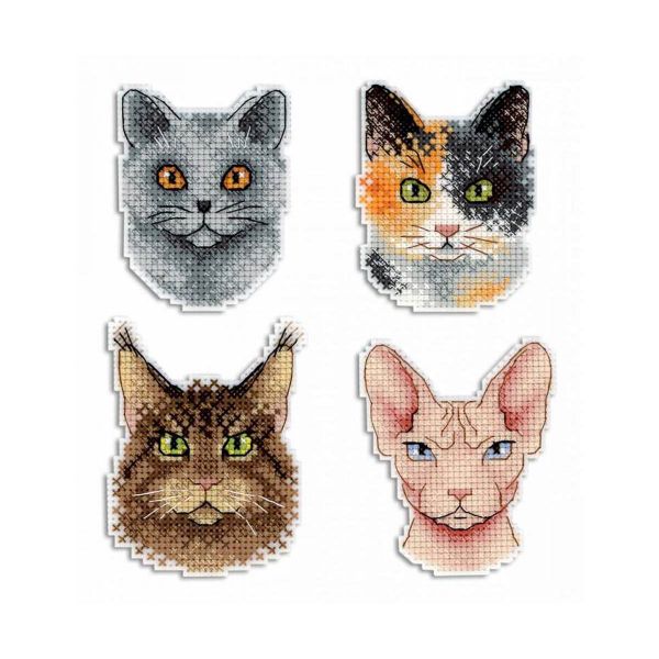 Набор для вышивания нитками МП Студия, Кто сказал Мяу? Магниты8х6см