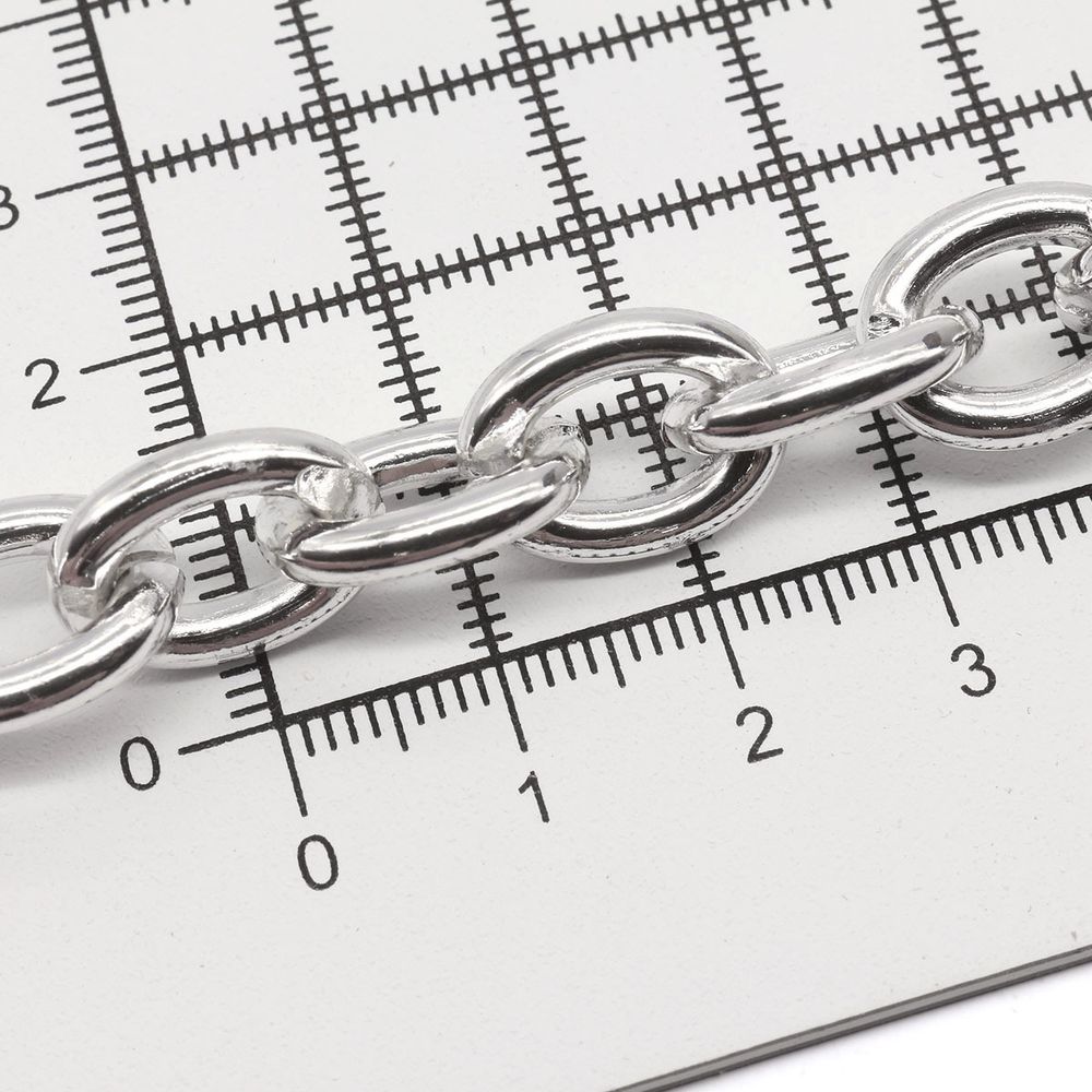 Цепь декоративная алюминий 14.7х11.7 мм, 10 метров, никель, K10356, SP7732491-2