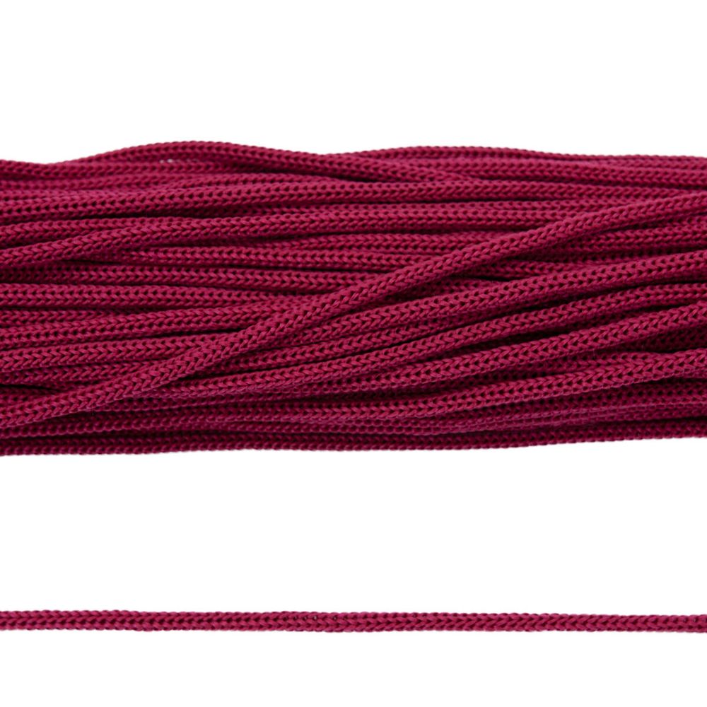 Шнур полипропилен круглый вязаный ⌀5.0 мм / 100 метров, 5-24 бордовый светлый
