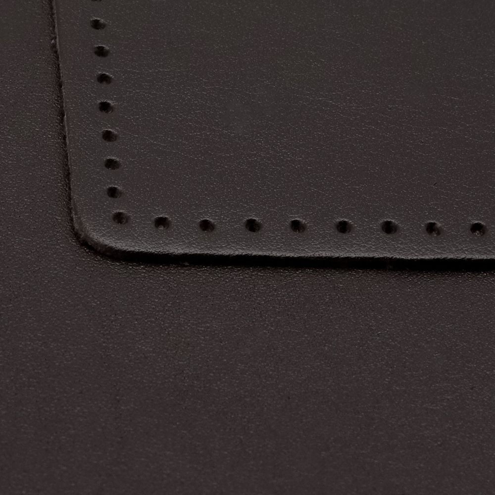 Заплатки пришивные из кожи, прямоугольник 8х12,7см с перфорацией, 2 шт, 100% кожа, 03 темно-коричневый, 9123