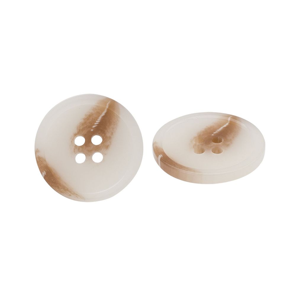 Пуговица 4 прокола 40L = 25 мм, пластик, col.C бежевый, CN2865, 36 шт