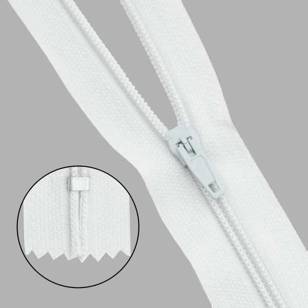 Молния спираль (витая) брючная Т4 (4 мм) 1 зам., н/раз., 16 см, п/автомат, цв.501 белый, 10 шт