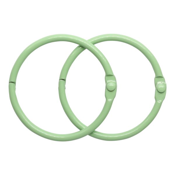 Кольца для альбомов разъемные металл 40 мм, 10 шт, светло-зеленый, 5AS-106