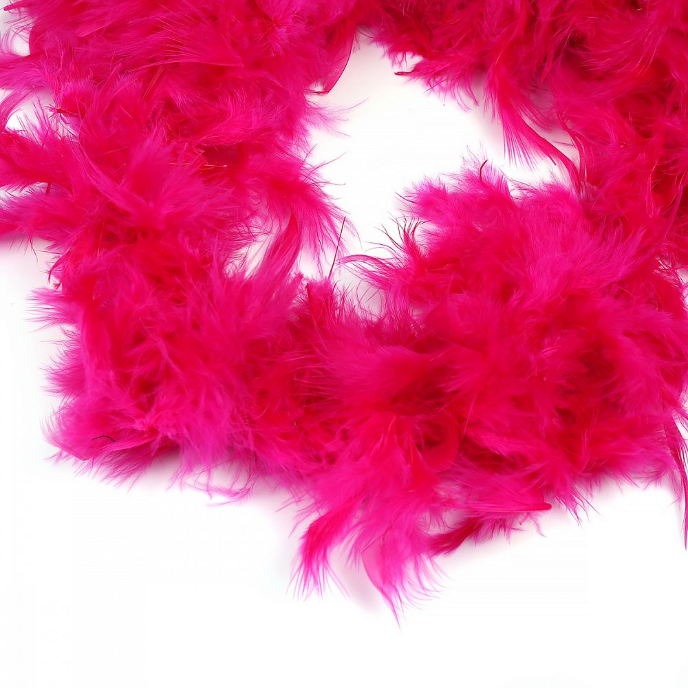 Боа из перьев 2 метра, 50±3 г, ярк.розовый