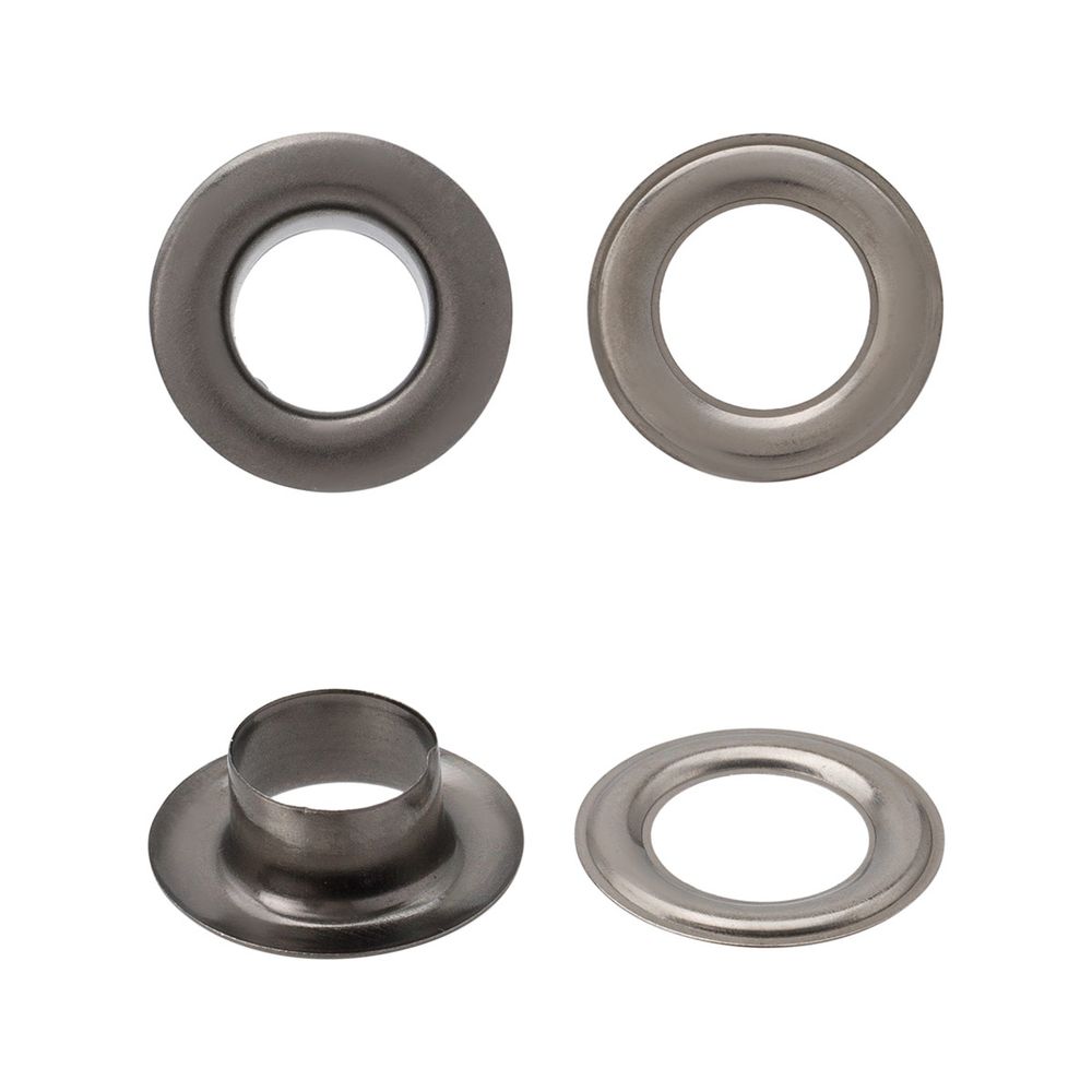 Люверсы металл ⌀7.3 мм, h=5.41 мм, (№5), металл, черный никель, ≈100 шт