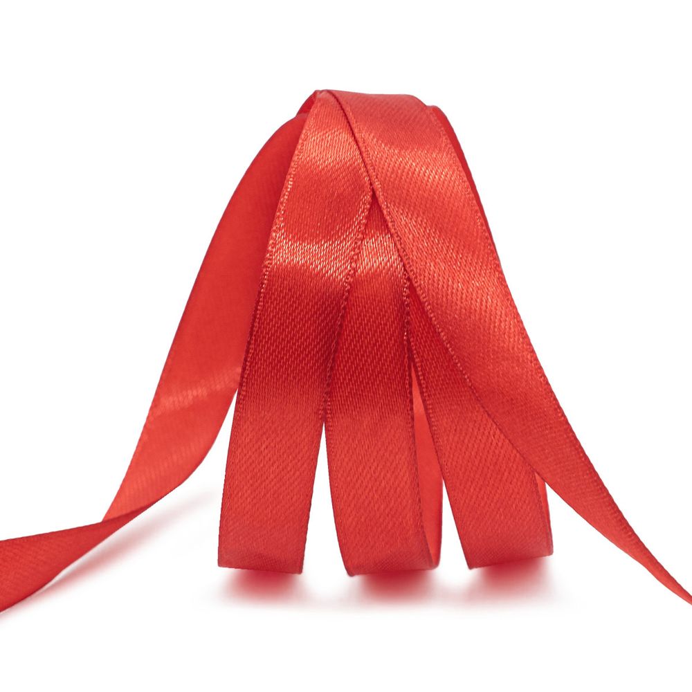 Лента атласная 1-сторонняя 12.0 мм / 22.86±1 метров, 026 красный, Globus