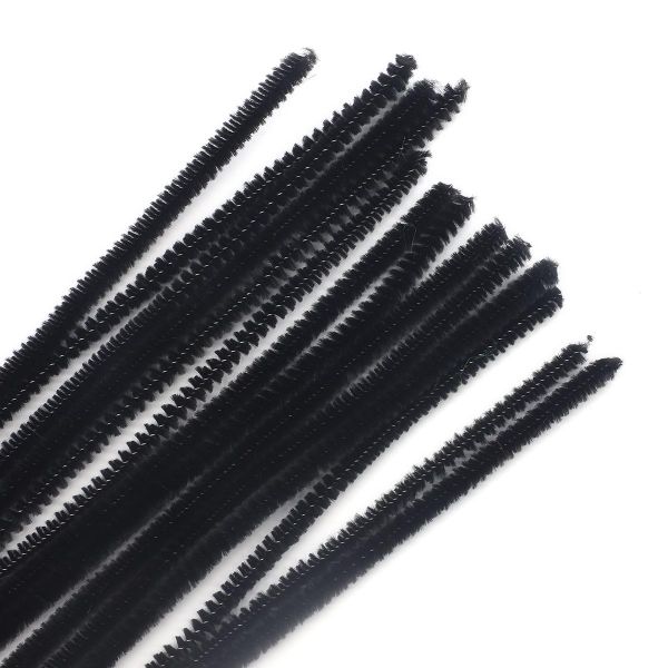 Синель-проволока, 6мм / 30см, 30 шт/упак, Astra&Craft (A-047 черный)