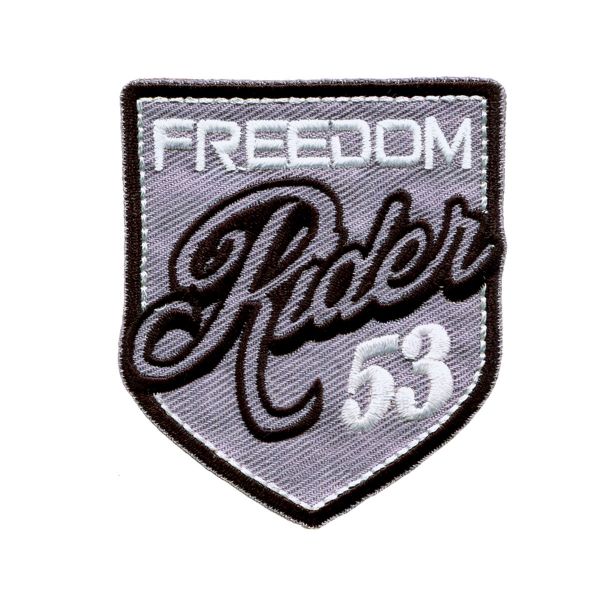 Термоаппликация ярлык RIDER, серый/черный/белый цв. 1шт. Prym, 922013