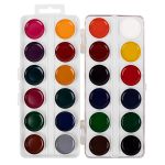 Краска акварель Лео Ярко медовые, без кисти (классическая двухъярусная) LBW-0124 24 цв