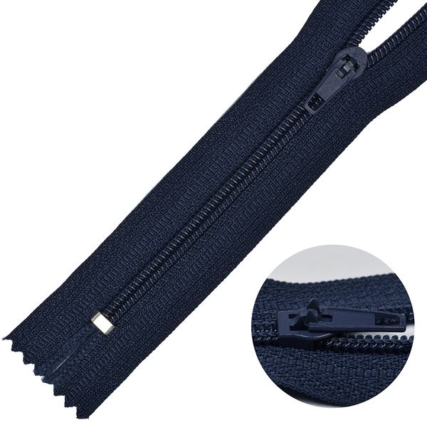 Молния спираль (витая) брючная Т4 (4 мм) 1 зам., н/раз., 20 см, F330 т.синий, 10 шт, Mzip