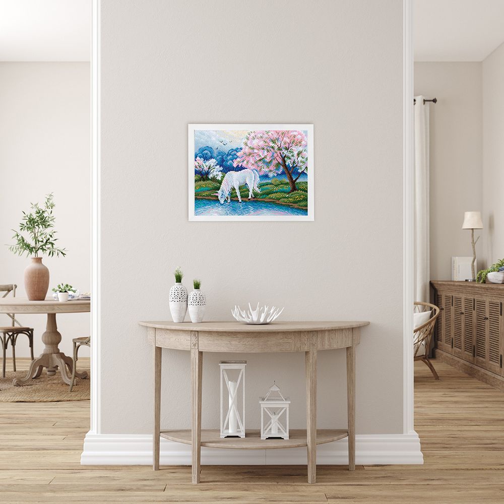 Алмазная (кристальная) мозаика Фрея, Сказочный единорог, 40х30 см