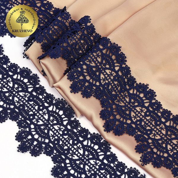 Кружево гипюр (плетёное) 70 мм / 13.71 метров, TBY.SUN.11, цв.F330 темно-синий