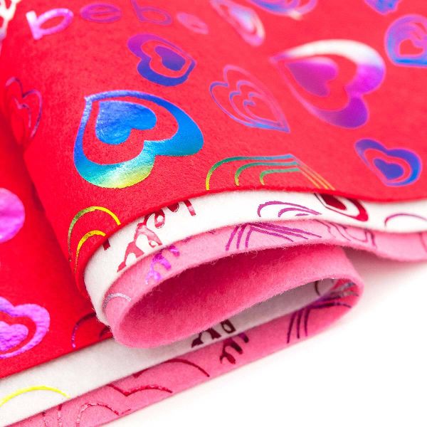 Фетр листовой мягкий ассорти с рисунком Сердца, 1.0 мм, 170гр, 20х30см, 3 шт/упак, Astra&Craft