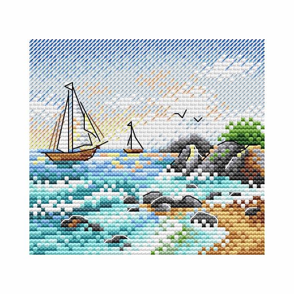 Набор для вышивания МП Студия На морской волне 10х11 см, М-642