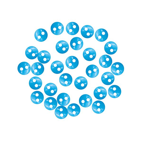 Украшения декоративные пуговицы Мини 2 прокола, 6мм, 50 шт ± 2 шт пластик, цв.синий