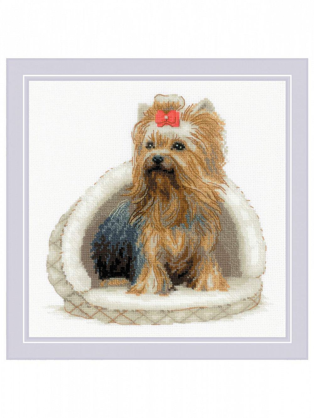 Набор для вышивания нитками Риолис, Йоркширский терьер 25х25 см