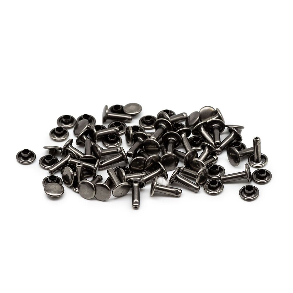 Хольнитены сумочные ⌀7 мм, h=9 мм, двухсторонние, BIG, темное серебро, 100 шт