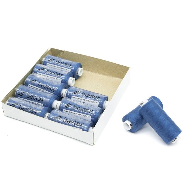 Нитки швейные бытовые Bestex 40/2, 365 м (400 ярд) / 10 кат., 093 темный василек