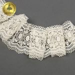 Кружево гипюр (плетёное) 80 мм, матовая нить TBY.0618, цв.F102 молочный уп.13.71м, Kruzhevo